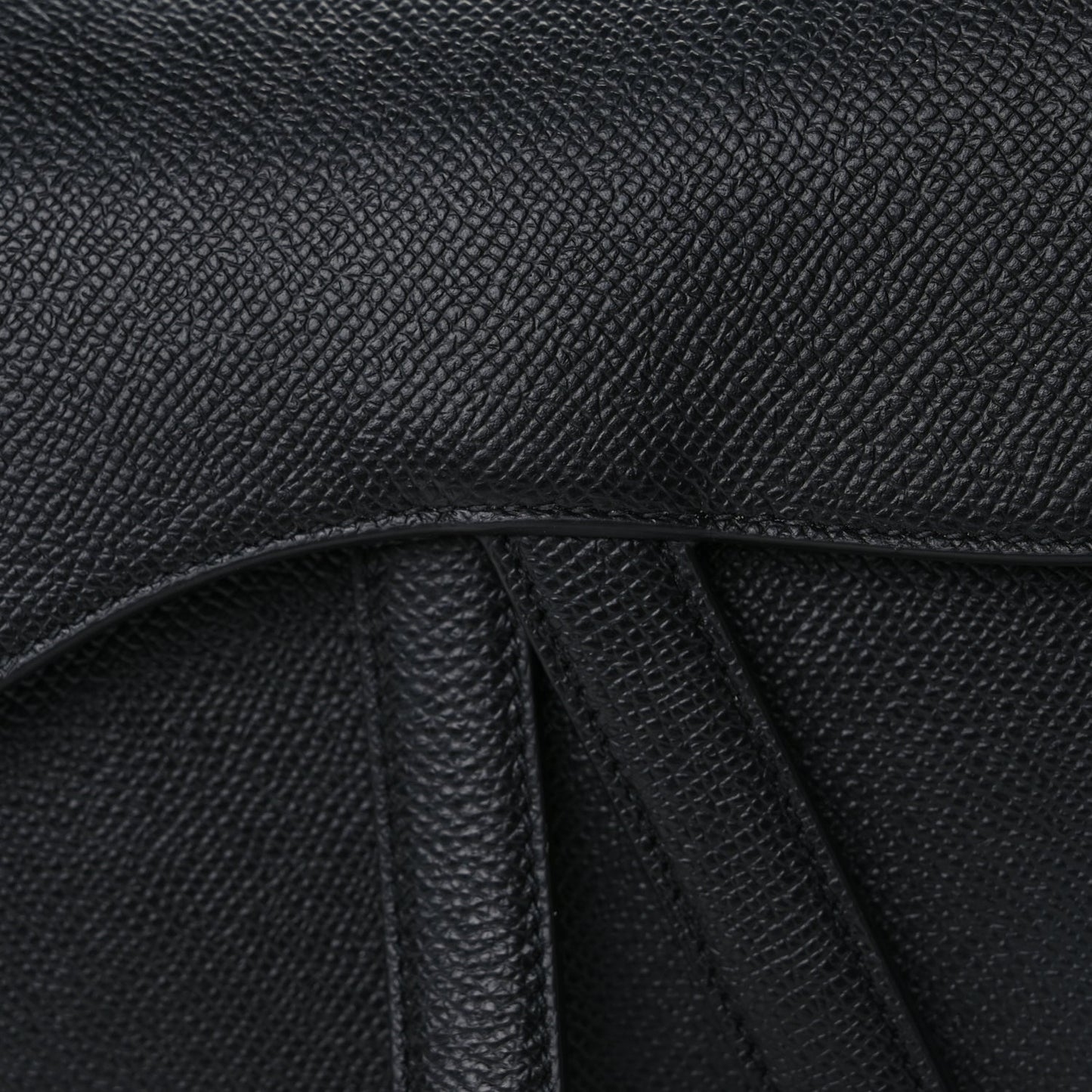 Christian Dior Grained Calfskin Saddle Bag Black (KLARNA)