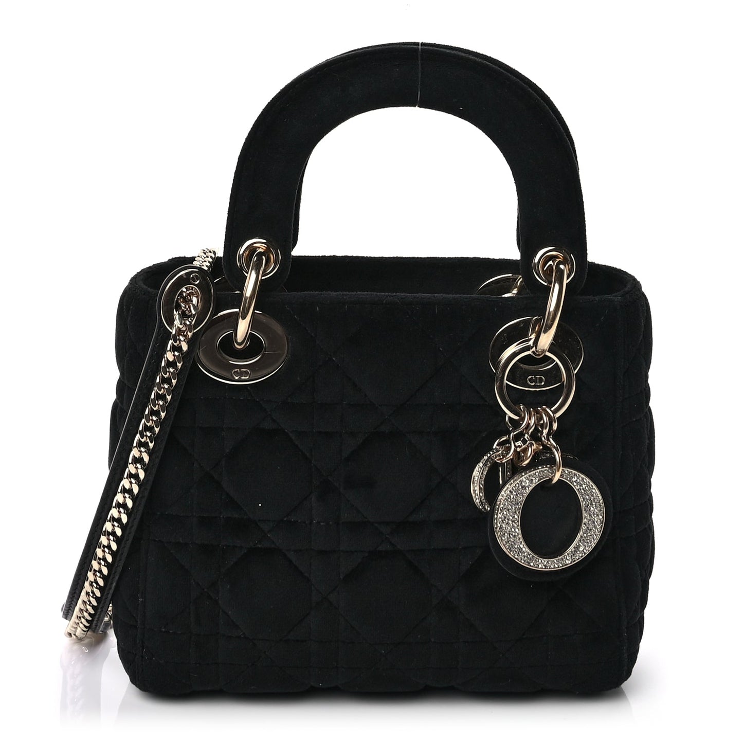 Christian Dior Velvet Mini Lady Dior Black