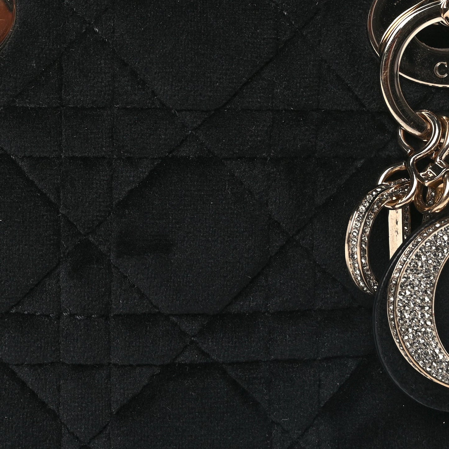 Christian Dior Velvet Mini Lady Dior Black