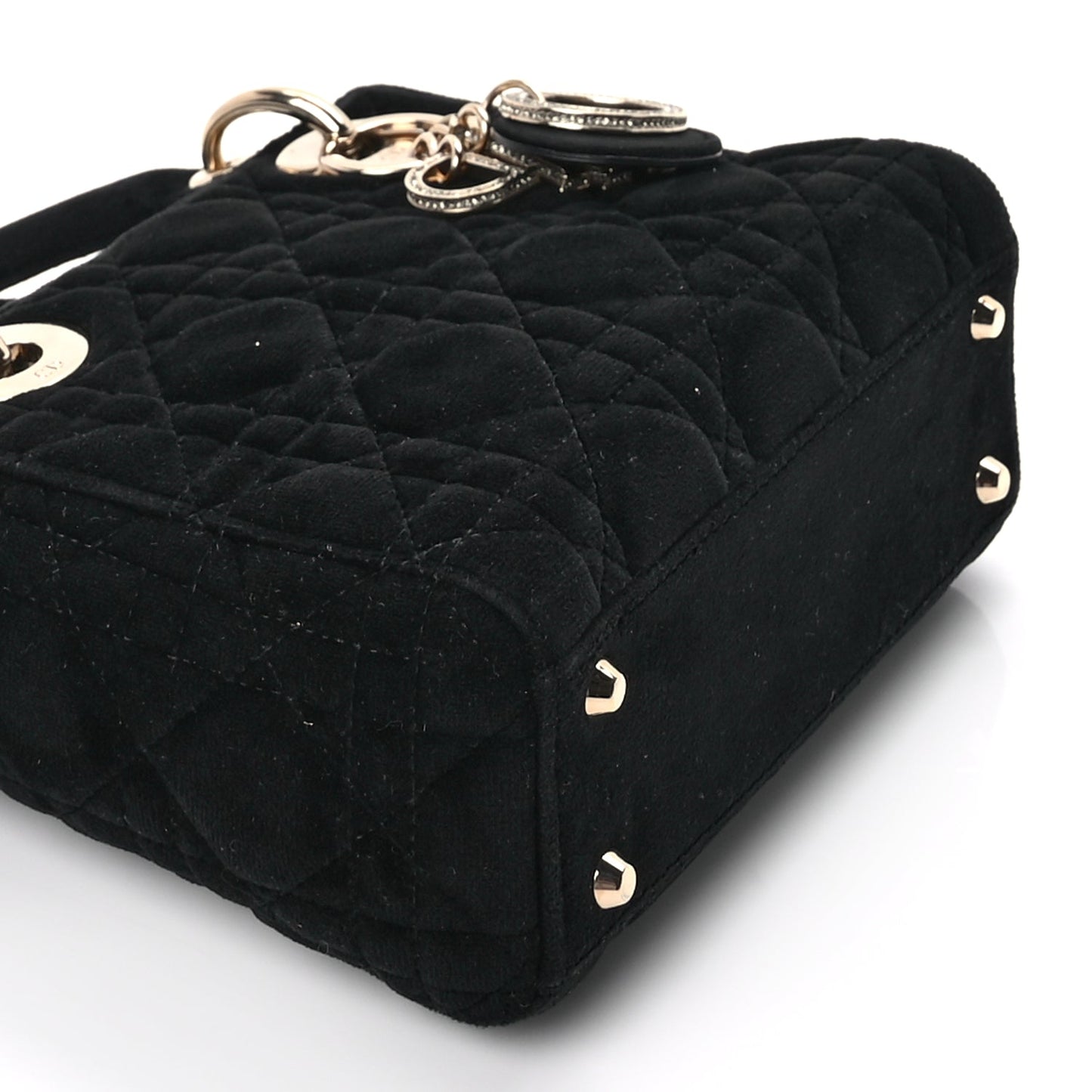 Christian Dior Velvet Mini Lady Dior Black
