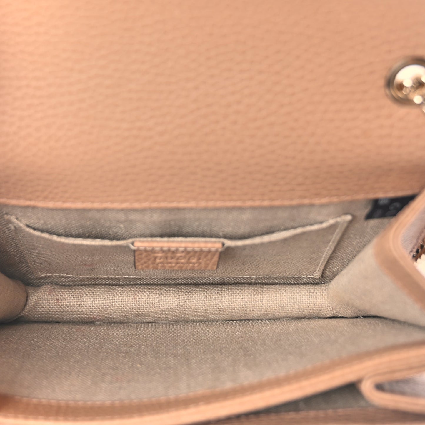 Gucci Dollar Calfskin Small Interlocking G Shoulder Bag Camelia
