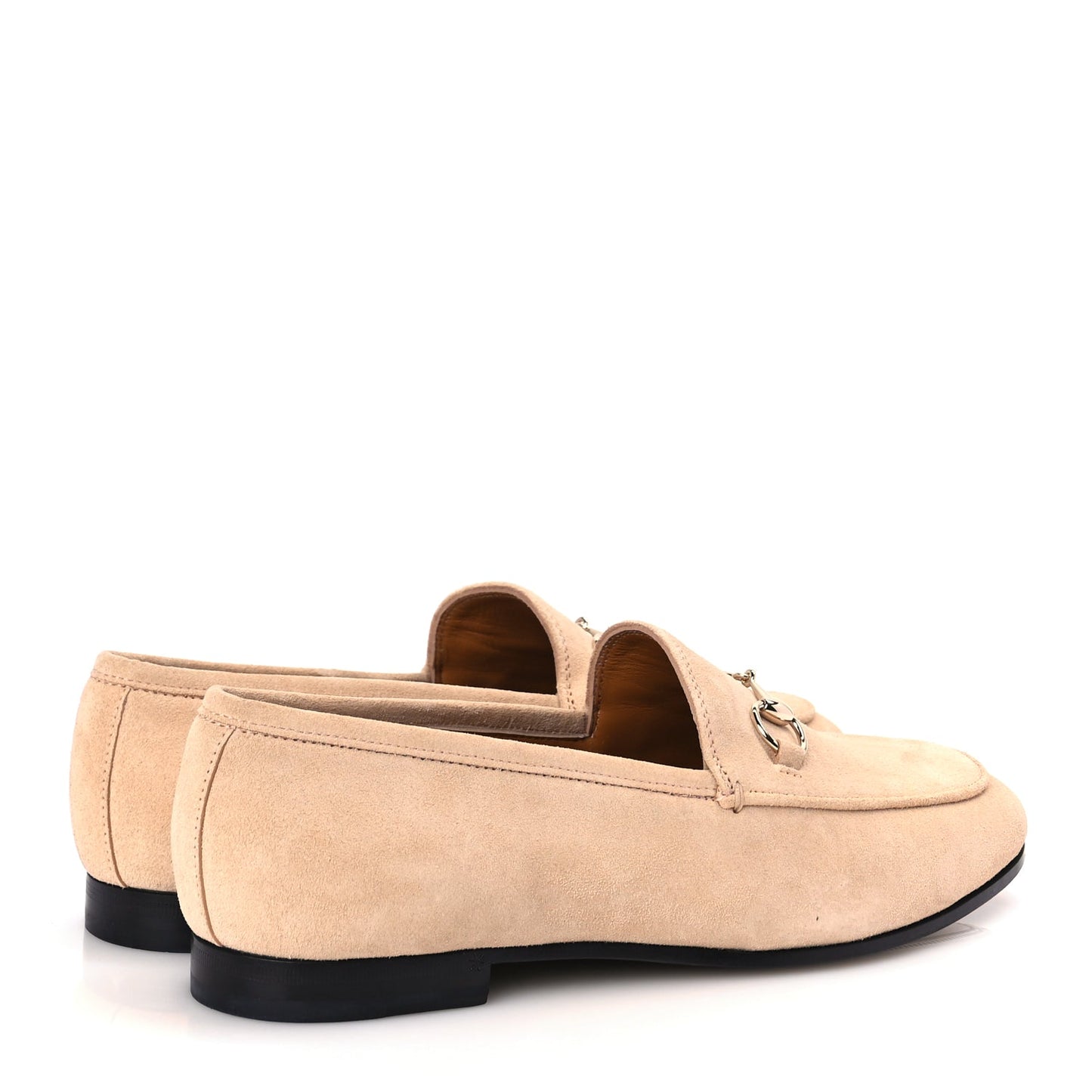 Gucci Suede Horsebit Womens Jordaan Loafers 39 Pink Sand