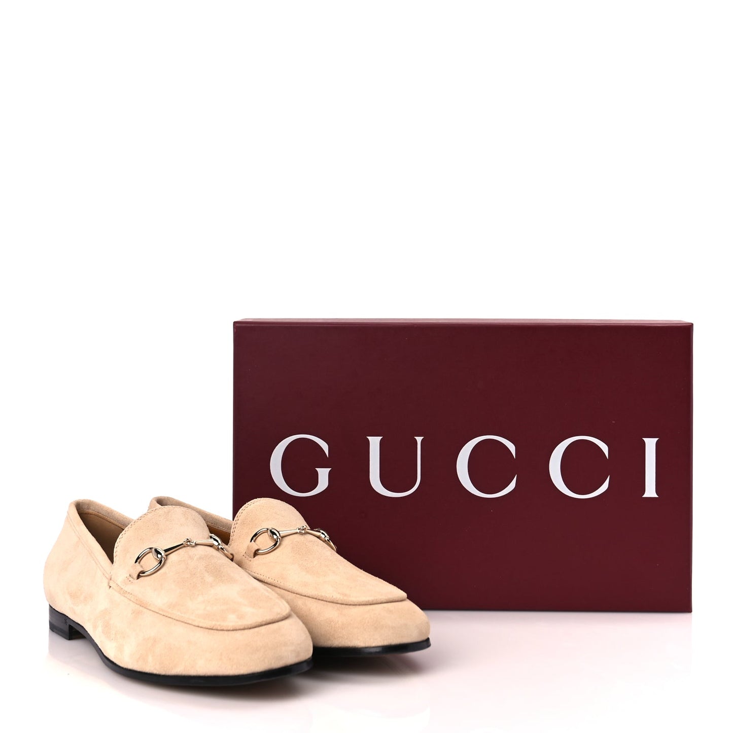 Gucci Suede Horsebit Womens Jordaan Loafers 39 Pink Sand