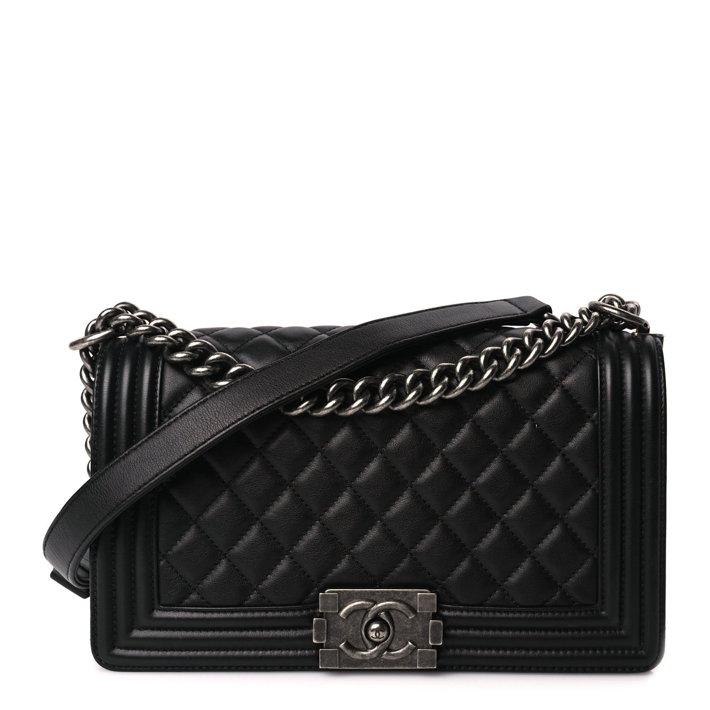 Chanel Calfskin Quilted Medium Boy Flap Black