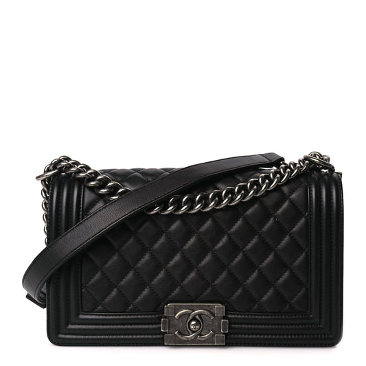 Chanel Calfskin Quilted Medium Boy Flap Black