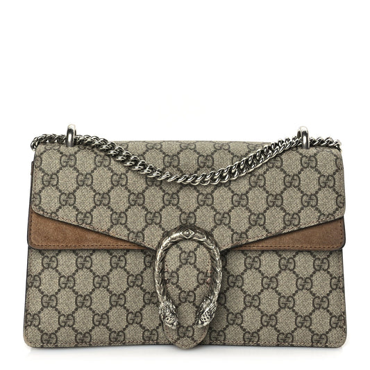 Gucci GG Supreme Monogram Small Dionysus Shoulder Bag  Taupe