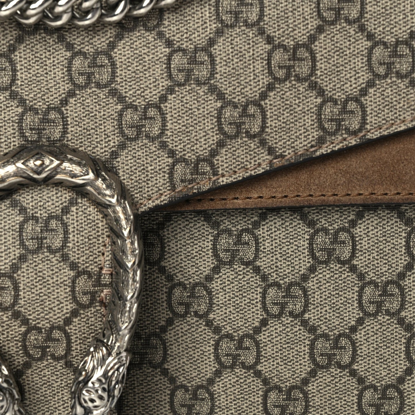 Gucci GG Supreme Monogram Small Dionysus Shoulder Bag  Taupe