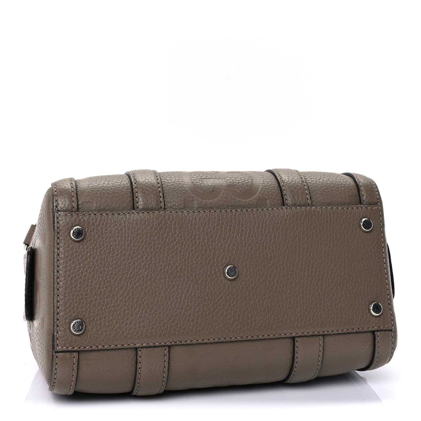Gucci Piuma Calfskin Jumbo GG Embossed Mini Duffle Bag Good Taupe
