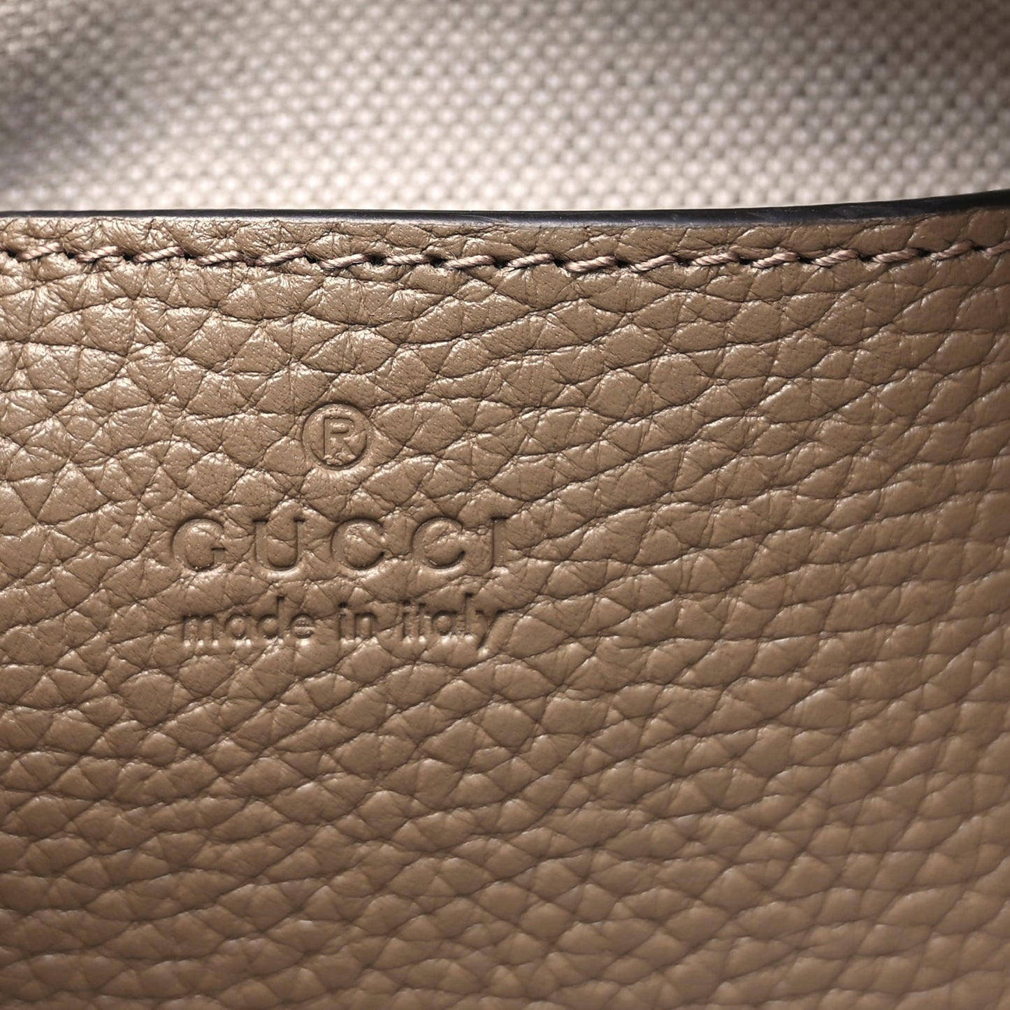 Gucci Piuma Calfskin Jumbo GG Embossed Mini Duffle Bag Good Taupe