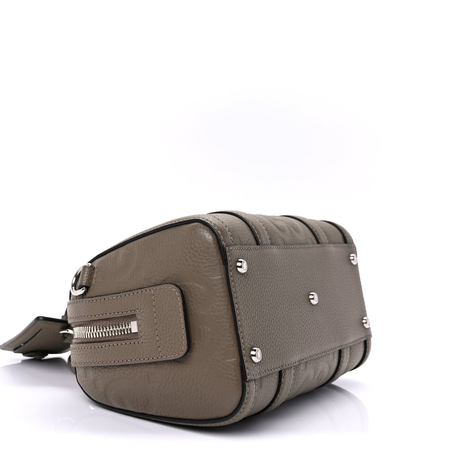 Gucci Piuma Calfskin Jumbo GG Embossed Mini Duffle Bag Good Taupe
