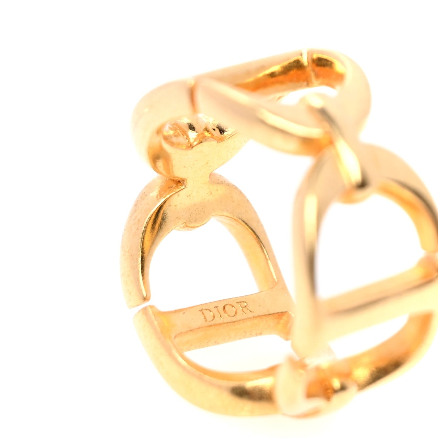 Christian Dior Metal CD Ring  Gold