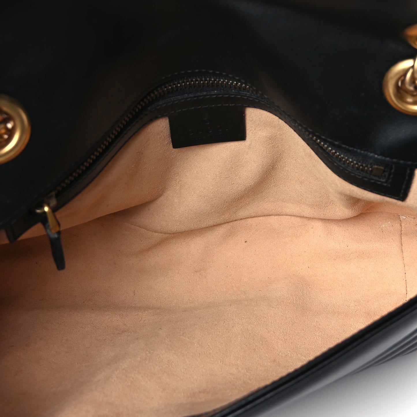 Gucci Calfskin Matelasse Small GG Marmont Shoulder Bag Black