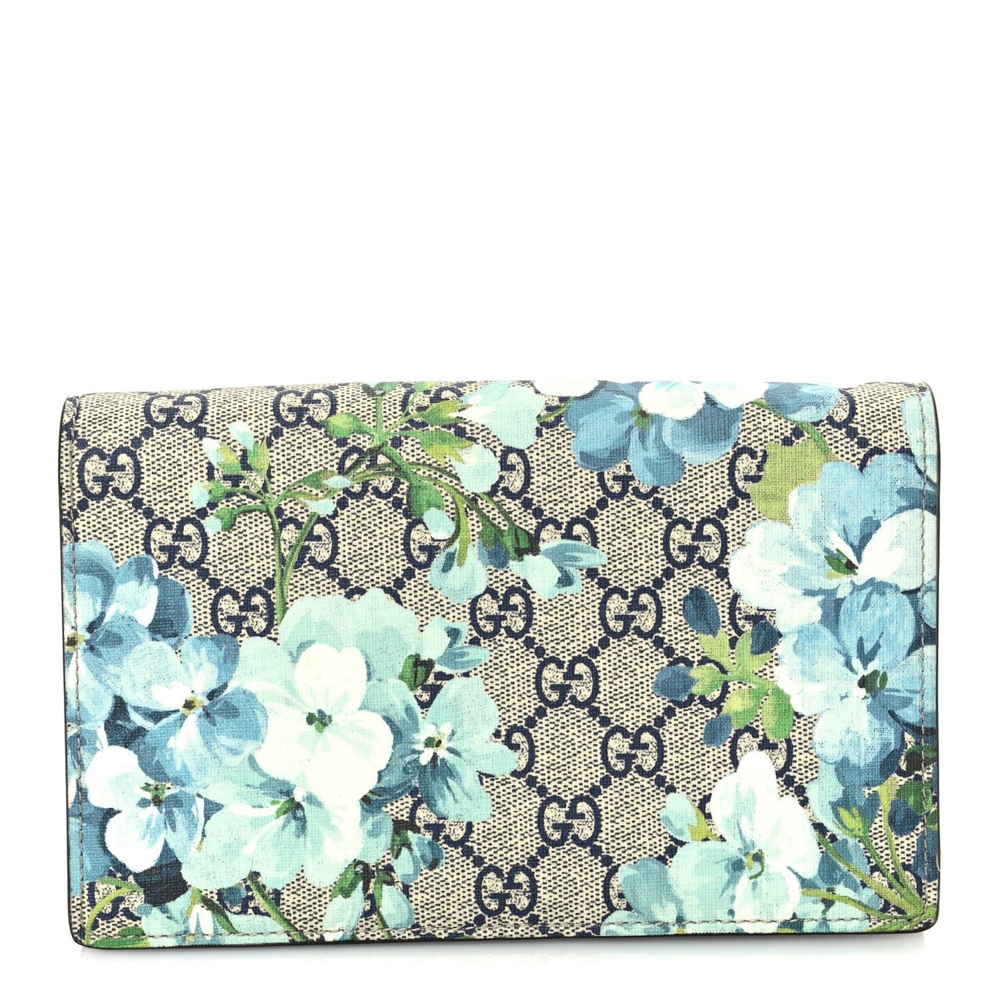 Gucci GG Supreme Monogram Blooms Chain Wallet  Blue