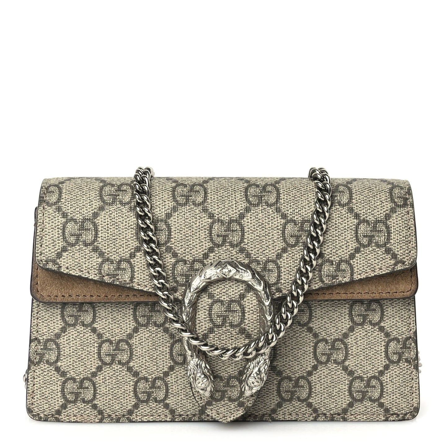 Gucci GG Supreme Monogram Super Mini Dionysus Shoulder Bag Taupe