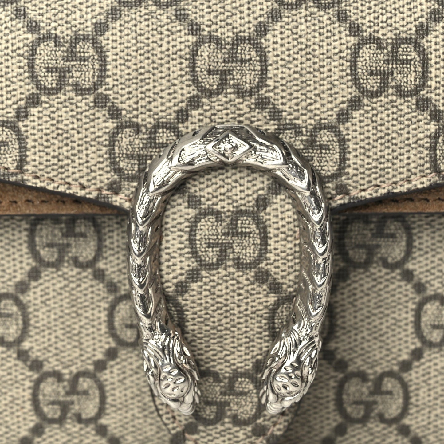 Gucci GG Supreme Monogram Super Mini Dionysus Shoulder Bag Taupe
