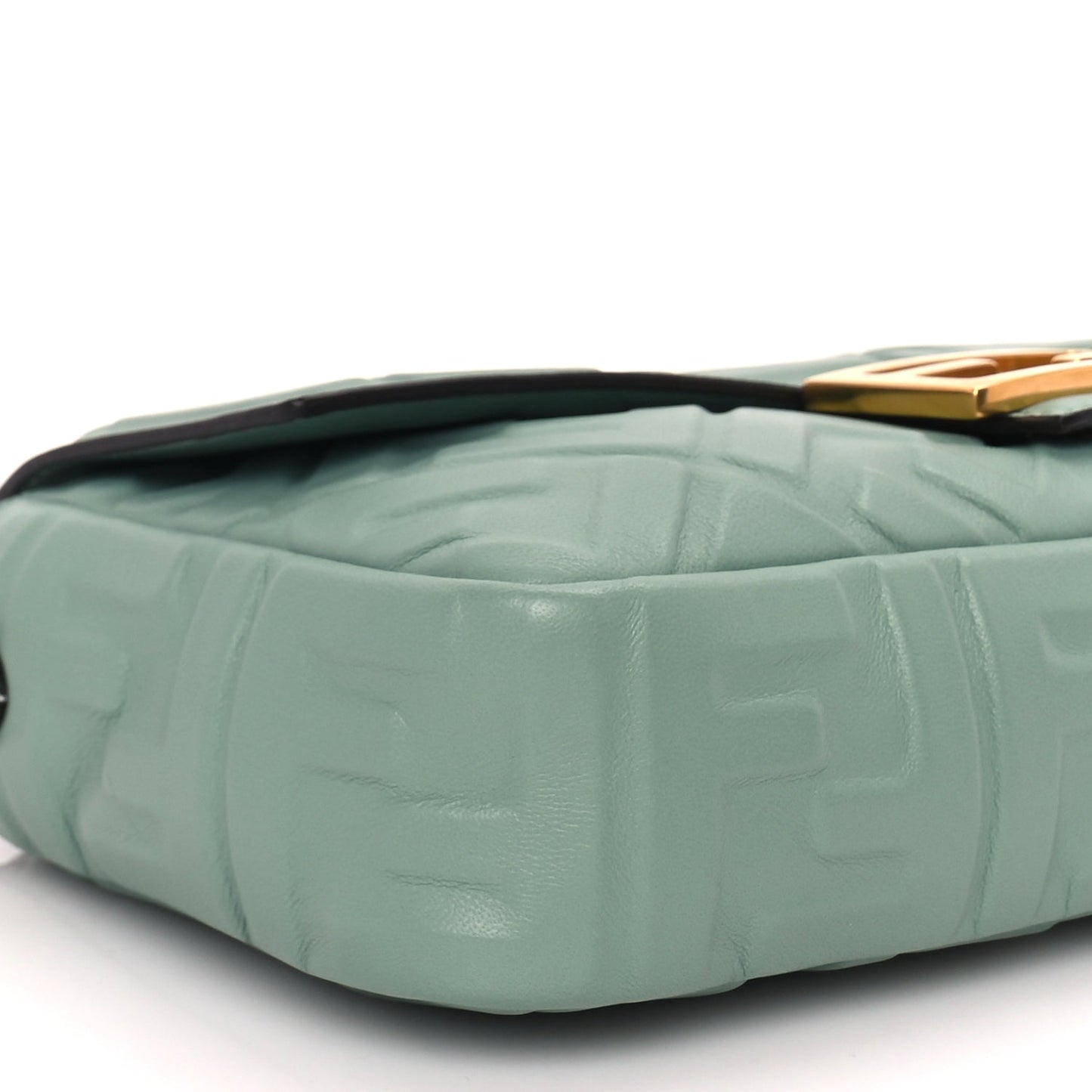 Fendi Nappa FF 1974 Embossed Baguette Menta