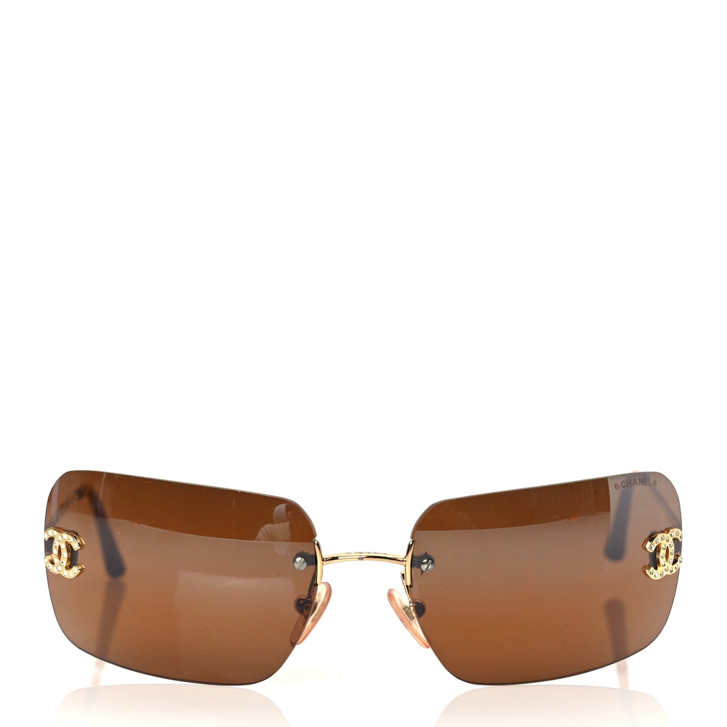 Chanel Metal Crystal CC Logo Sunglasses 4017-D Brown