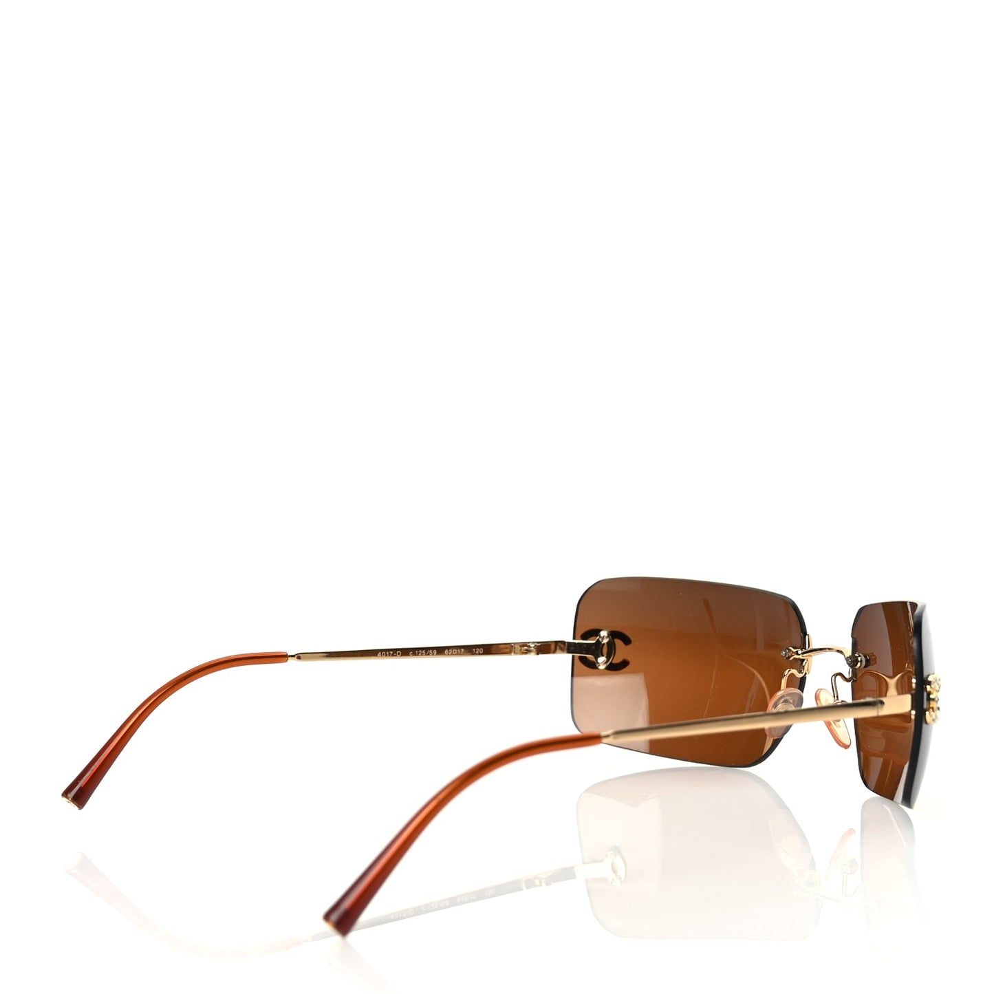 Chanel Metal Crystal CC Logo Sunglasses 4017-D Brown