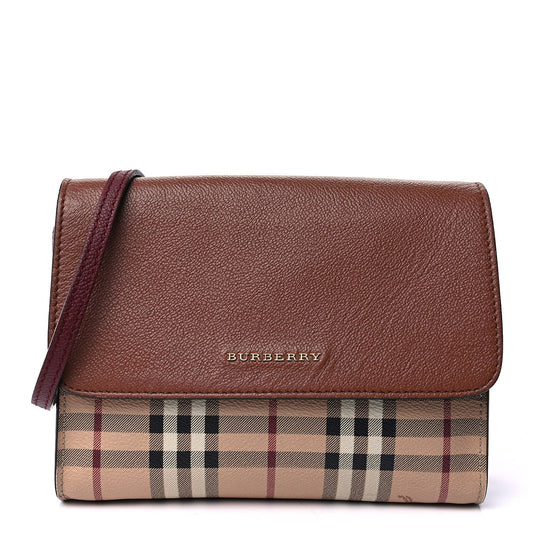 Burberry Haymarket Check Small Loxley Crossbody Bright Toffee