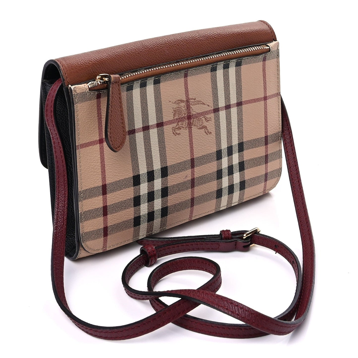 Burberry Haymarket Check Small Loxley Crossbody Bright Toffee