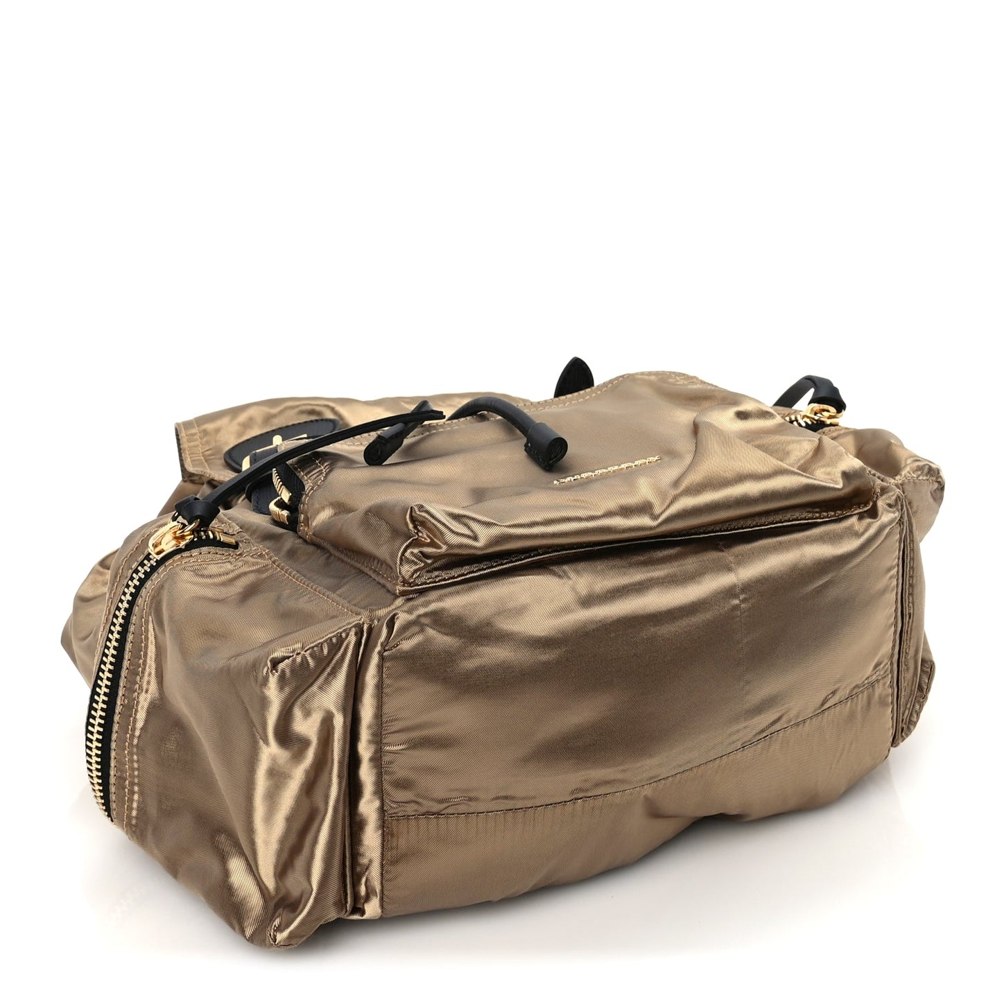 Burberry Nylon Medium Rucksack Runway Backpack Gold Black