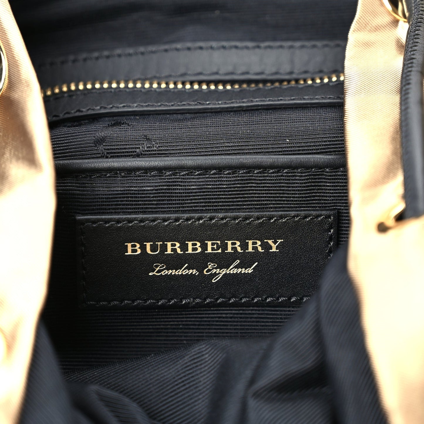Burberry Nylon Medium Rucksack Runway Backpack Gold Black