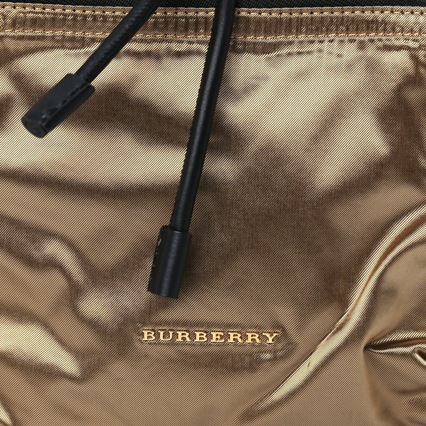 Burberry Nylon Medium Rucksack Runway Backpack Gold Black