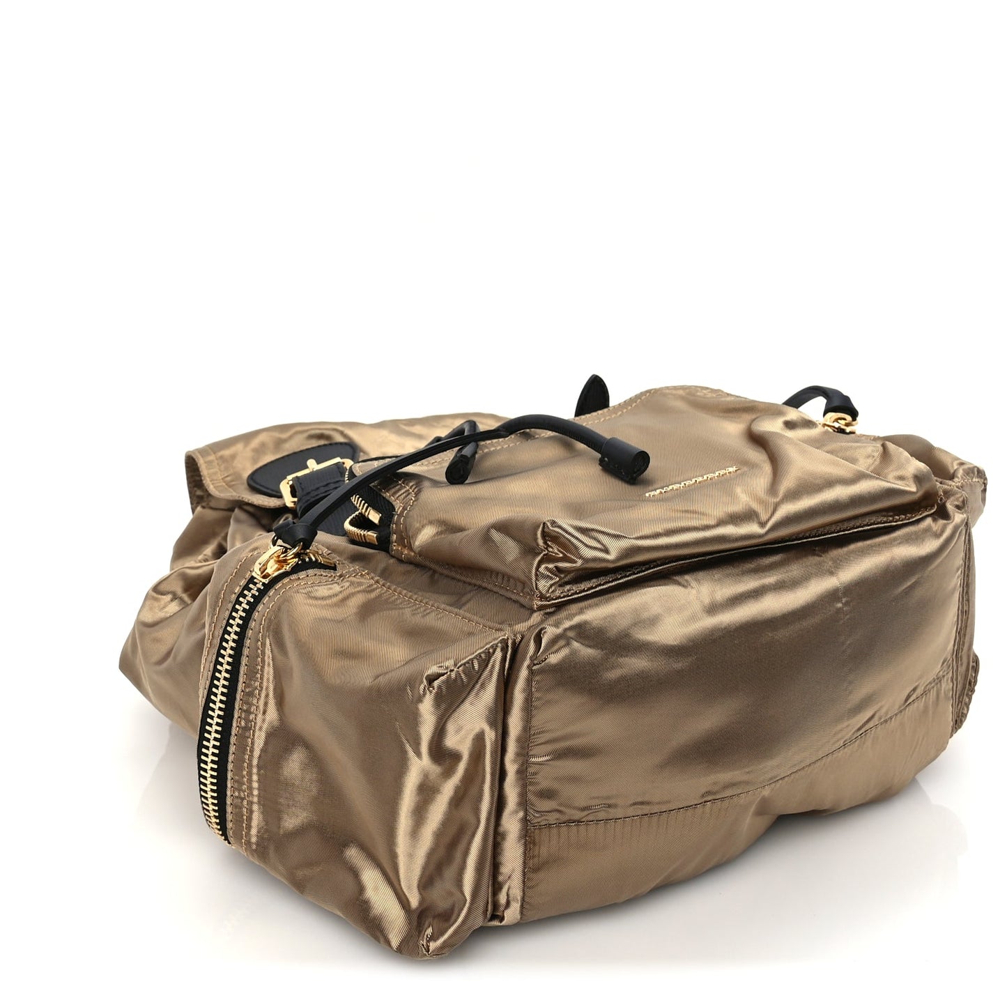 Burberry Nylon Medium Rucksack Runway Backpack Gold Black