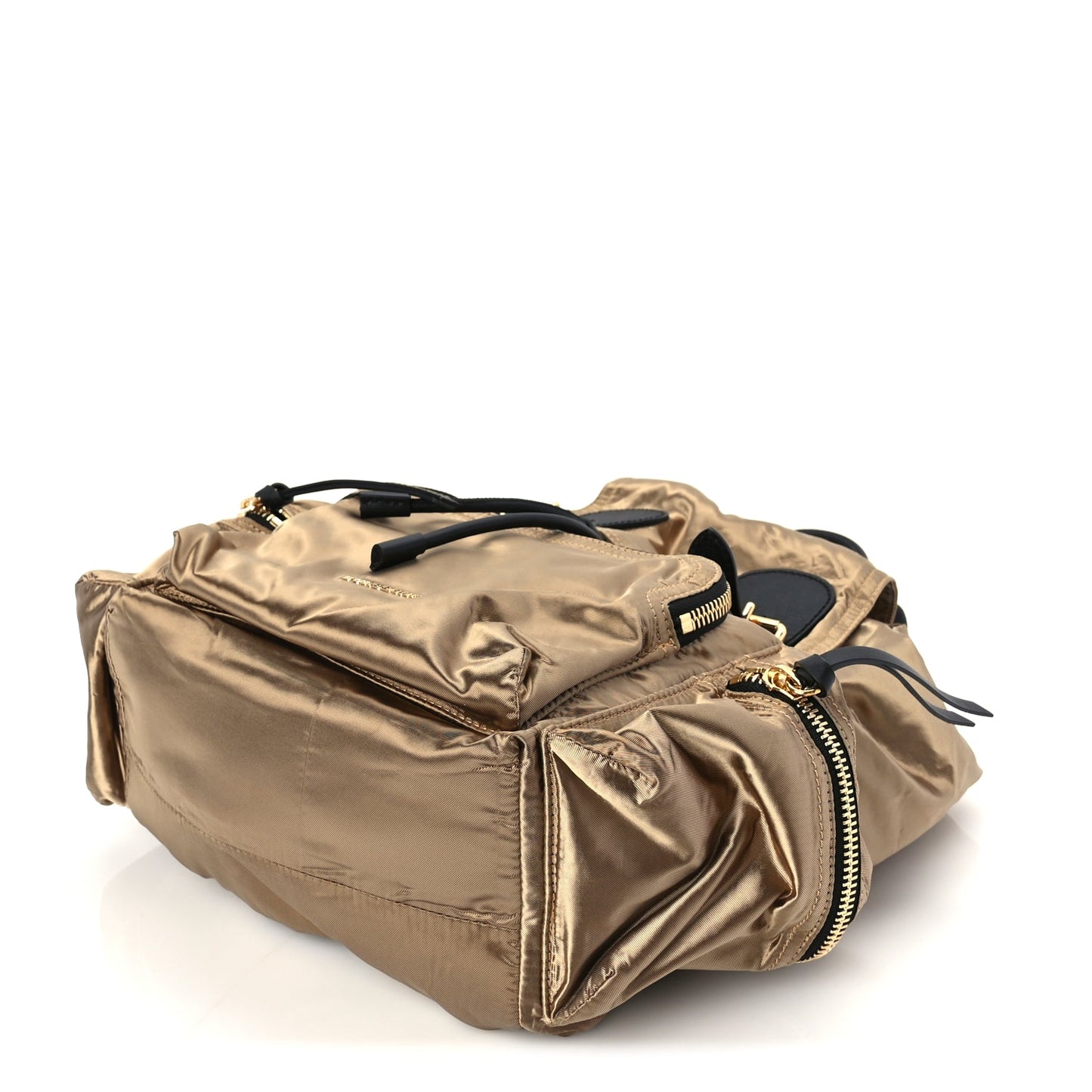 Burberry Nylon Medium Rucksack Runway Backpack Gold Black