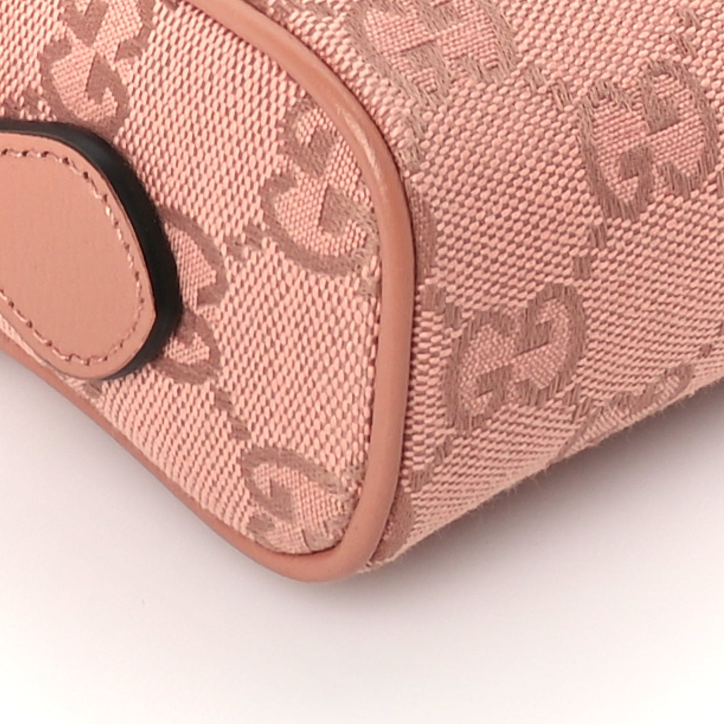 Gucci Monogram Textured Dollar Calfskin Mini Ophidia Shoulder Bag Cloche Rose Pink