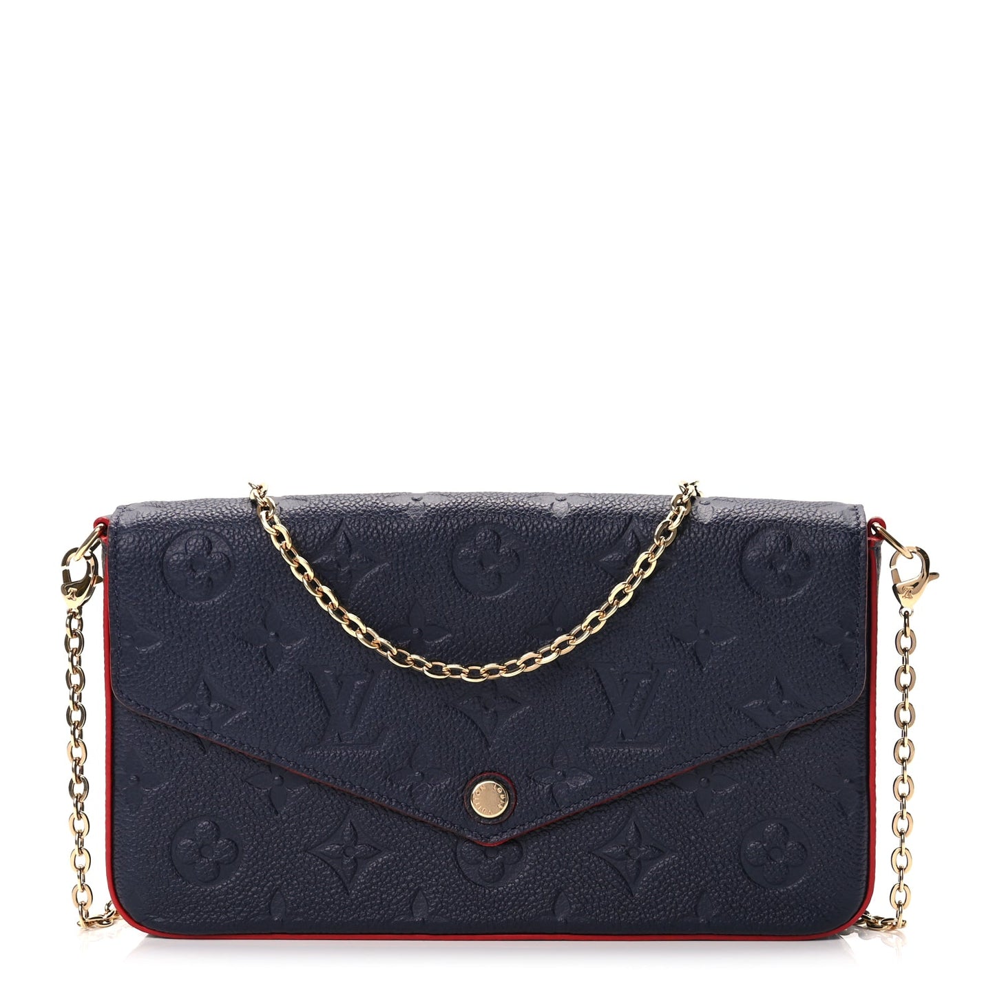 Louis Vuitton Empreinte Pochette Felicie Chain Wallet Marine Rouge