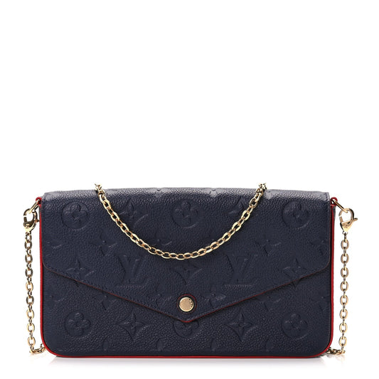 Louis Vuitton Empreinte Pochette Felicie Chain Wallet Marine Rouge