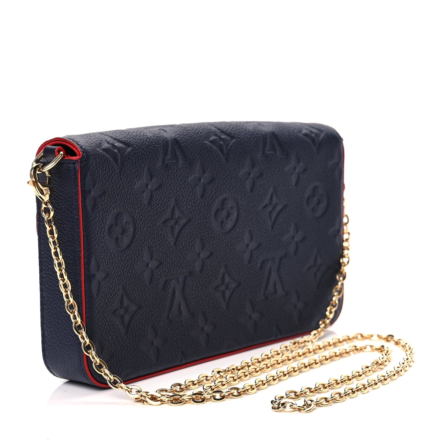 Louis Vuitton Empreinte Pochette Felicie Chain Wallet Marine Rouge