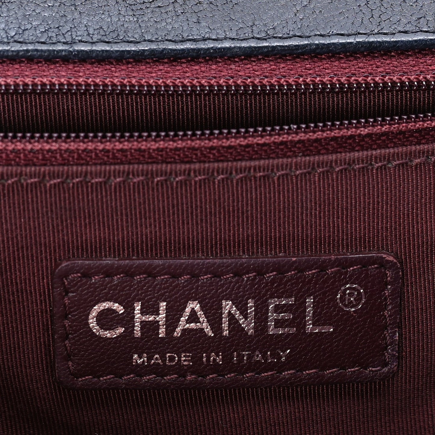 Chanel Crumpled Lambskin New Medium Studded Boy Flap Navy