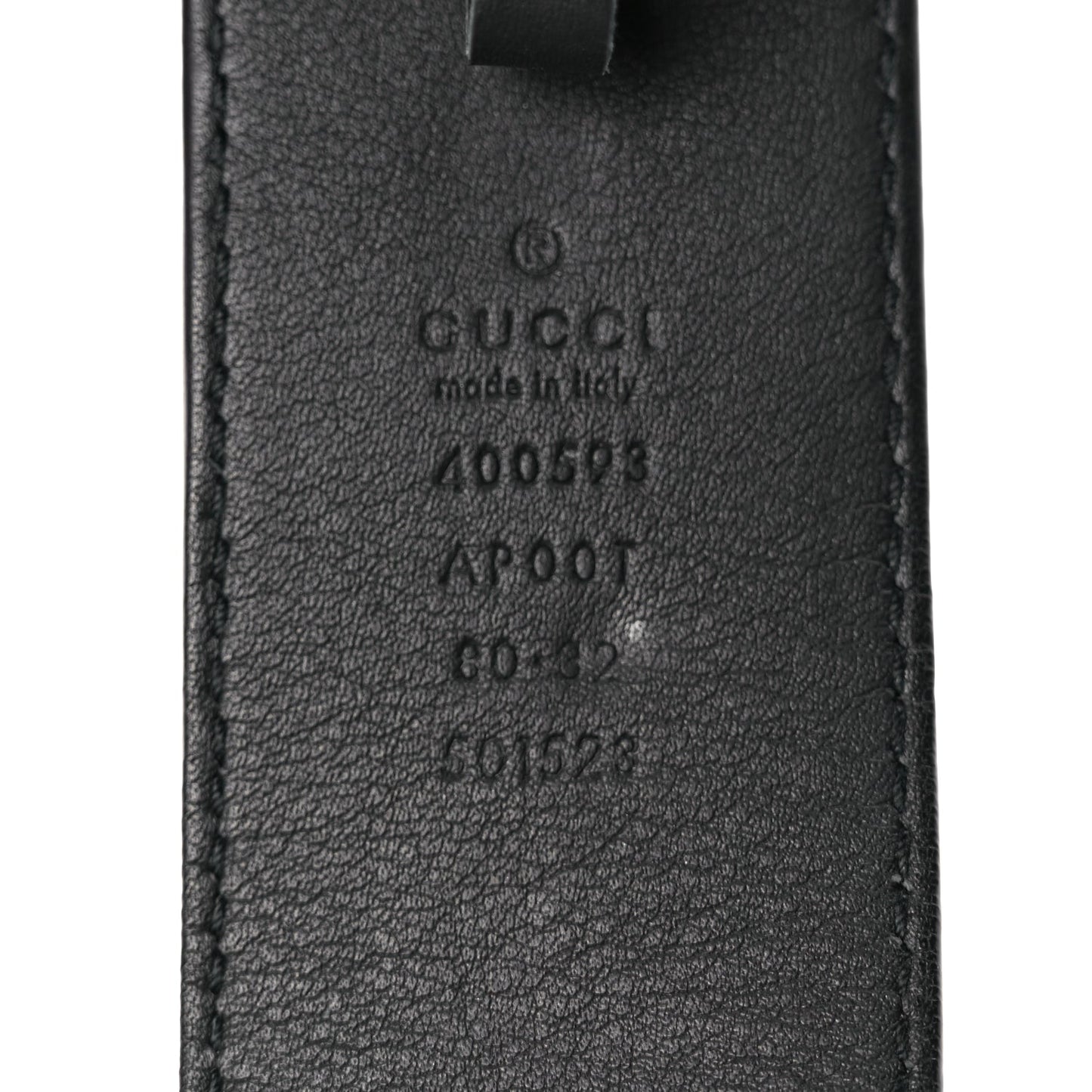 Gucci Calfskin Double G 40mm Belt 80 32 Black