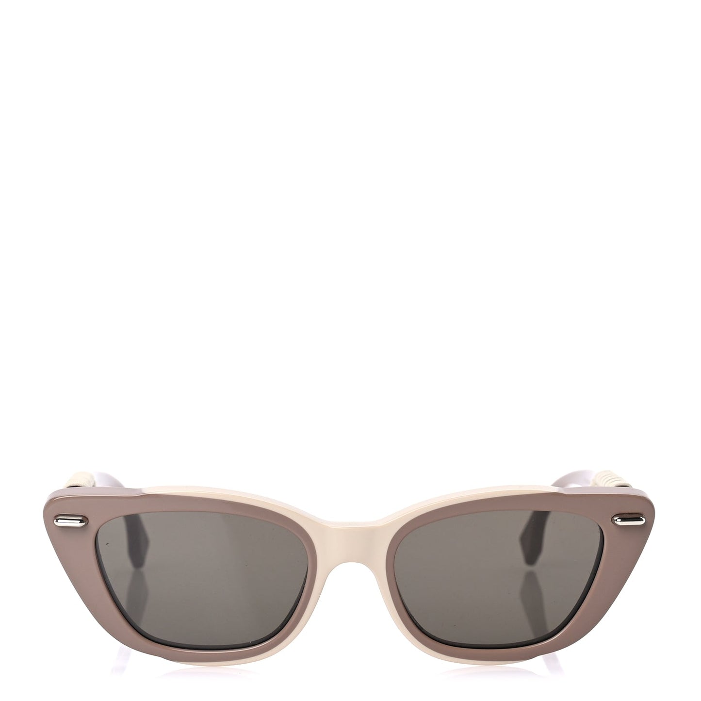 Fendi Acetate Interlace Cat Eye Sunglasses FE40171I Brown Ivory