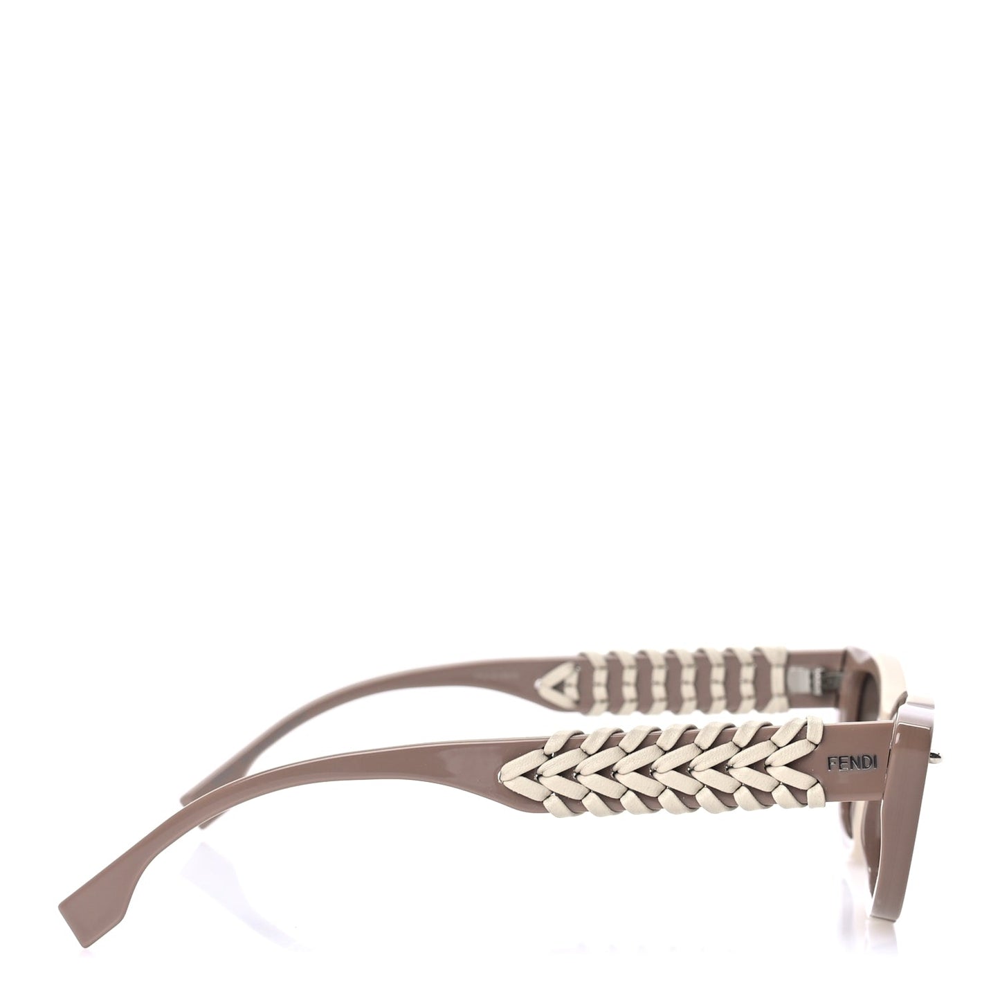 Fendi Acetate Interlace Cat Eye Sunglasses FE40171I Brown Ivory