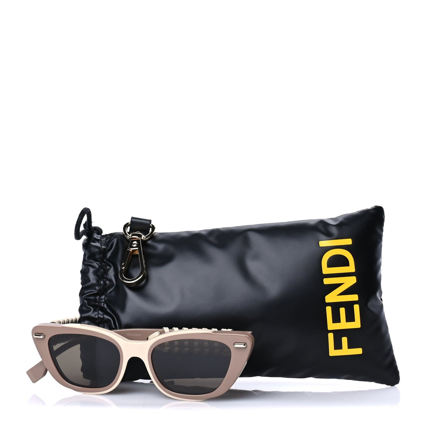 Fendi Acetate Interlace Cat Eye Sunglasses FE40171I Brown Ivory