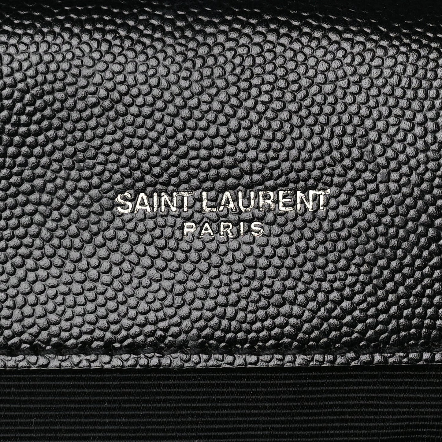 Saint Laurent Grain De Poudre Textured Mixed Matelasse Large Triquilt Monogram Monochrome Satchel Black