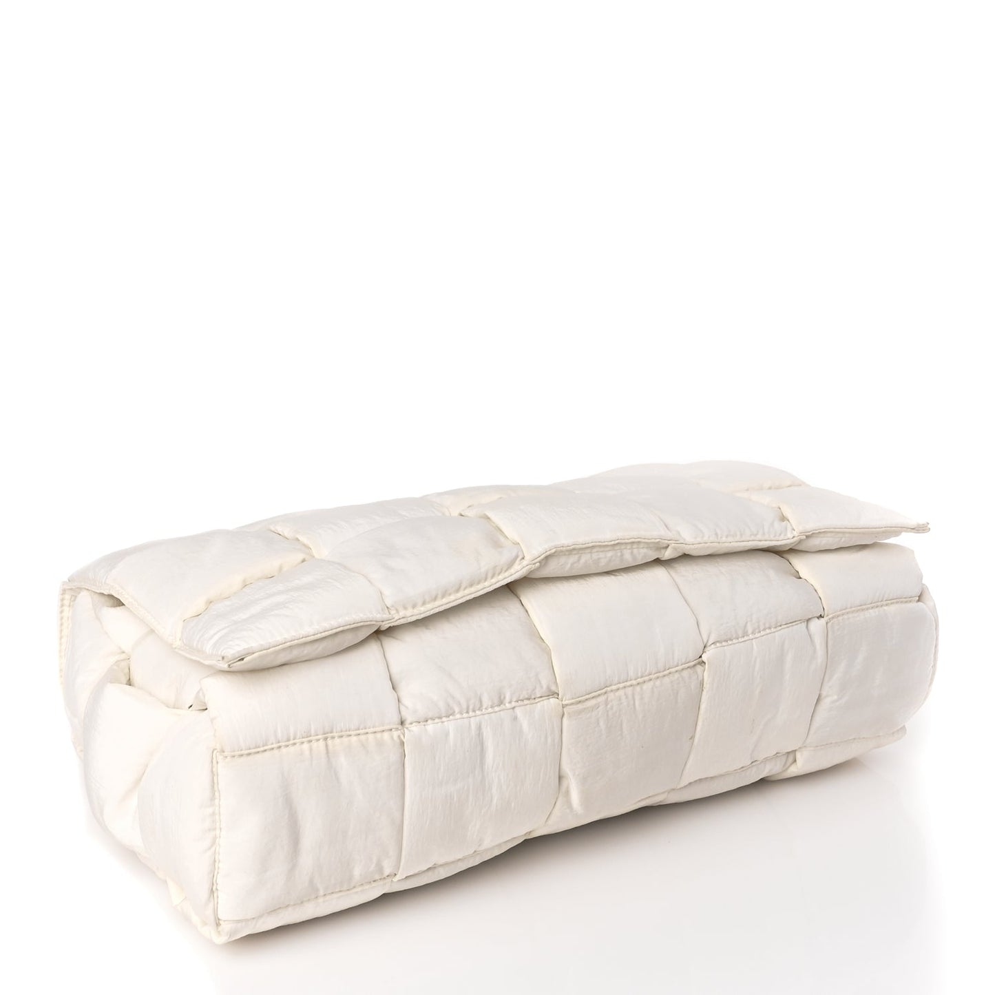 Bottega Veneta Nylon Intrecciato Padded Tech Maxi Cassette Bag White