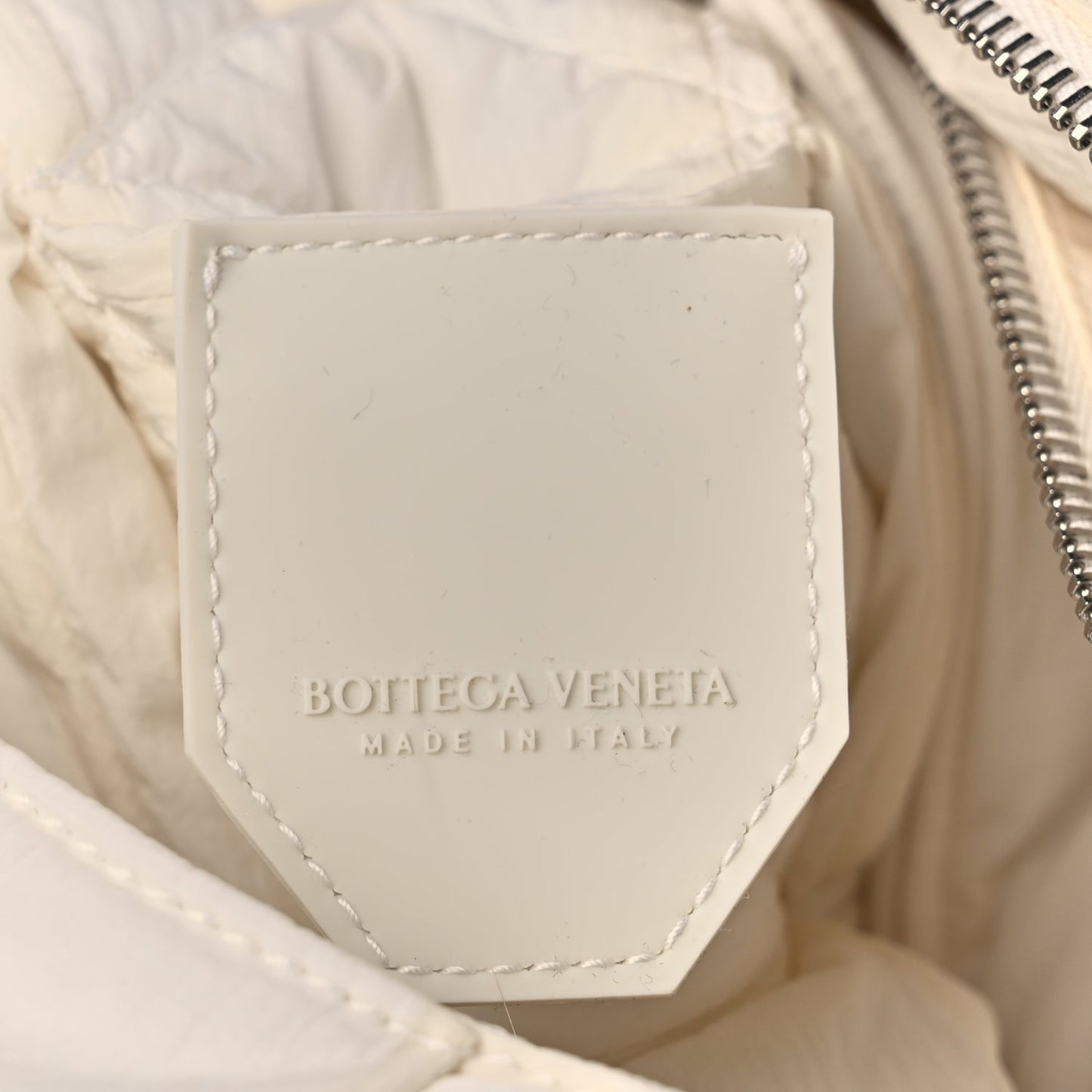Bottega Veneta Nylon Intrecciato Padded Tech Maxi Cassette Bag White
