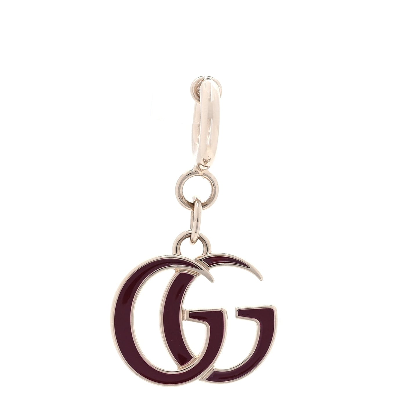 Gucci Metal Enamel Interlocking GG Bag Charm Gold Rosso Ancora Red