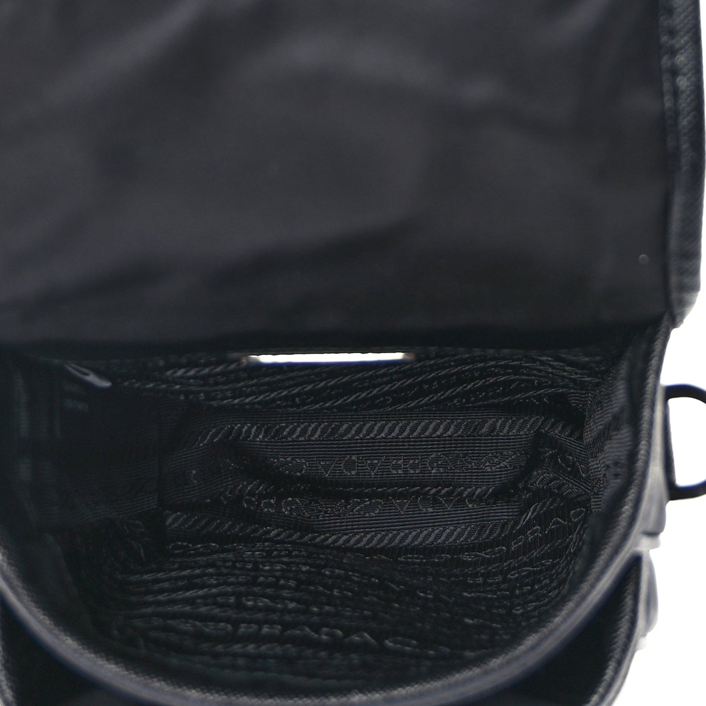 Prada Re-Nylon Saffiano Mini Pocket Single Snap Buckle Messenger Bag Black