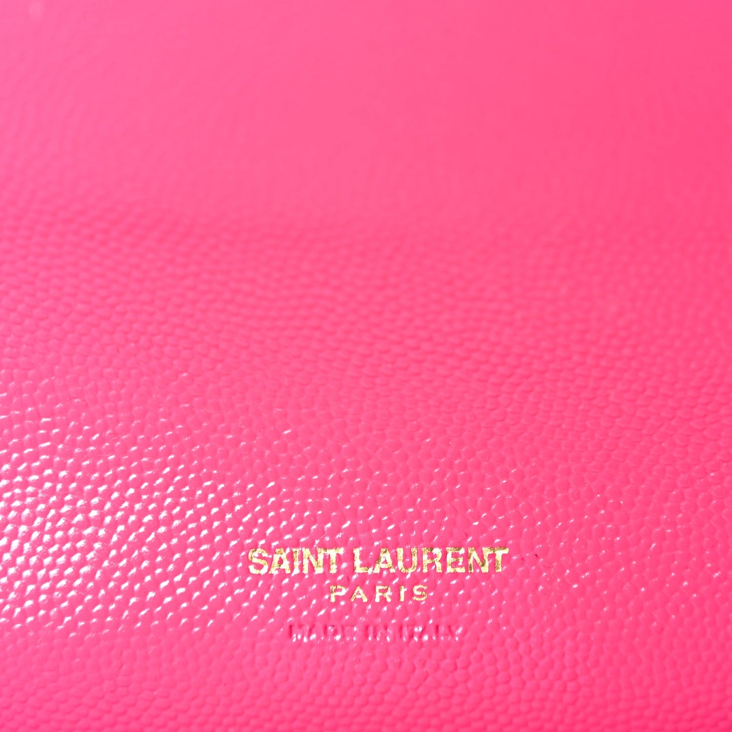 Saint Laurent Grain De Poudre Matelasse Chevron Monogram Envelope Clutch Fuchsia Fuchsia