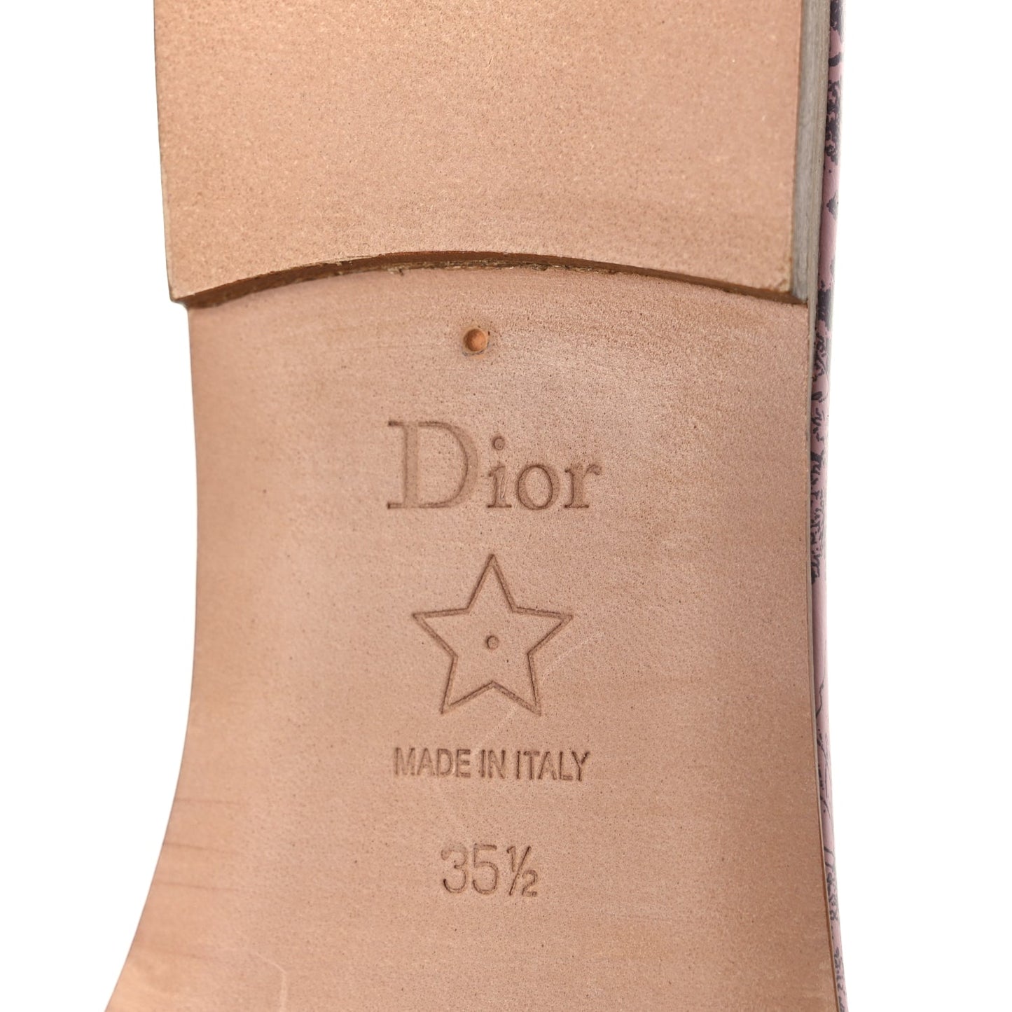 Christian Dior Canvas Toile De Jouy Embroidered Dway Flat Slide Sandals 35.5 Chateau Rose