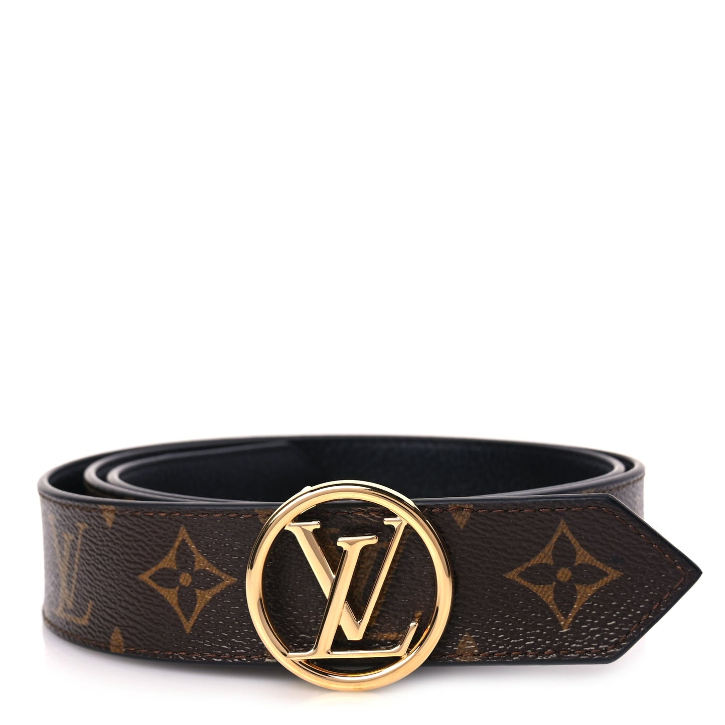 Louis Vuitton Monogram Calfskin 35mm LV Circle Reversible Belt Black