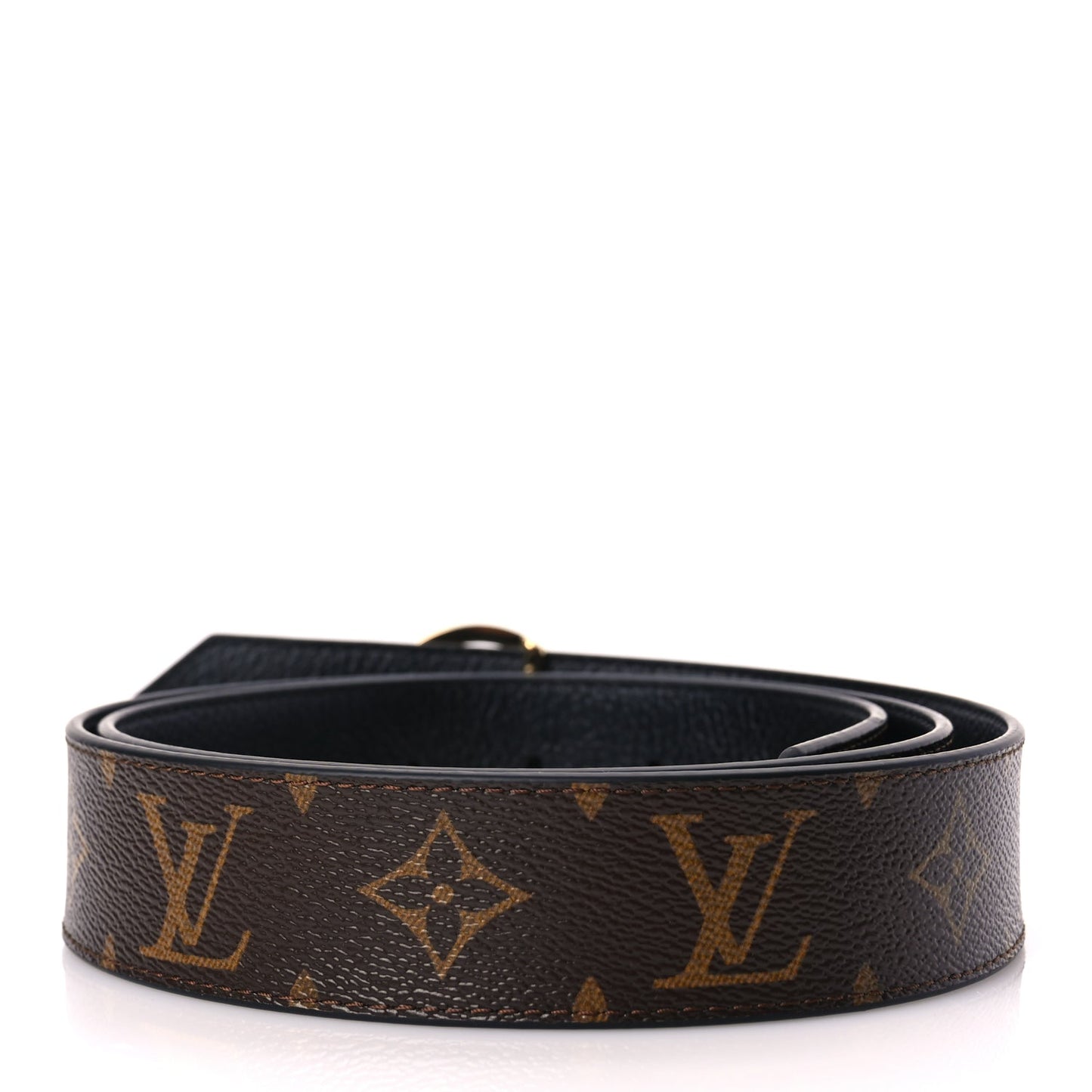 Louis Vuitton Monogram Calfskin 35mm LV Circle Reversible Belt Black