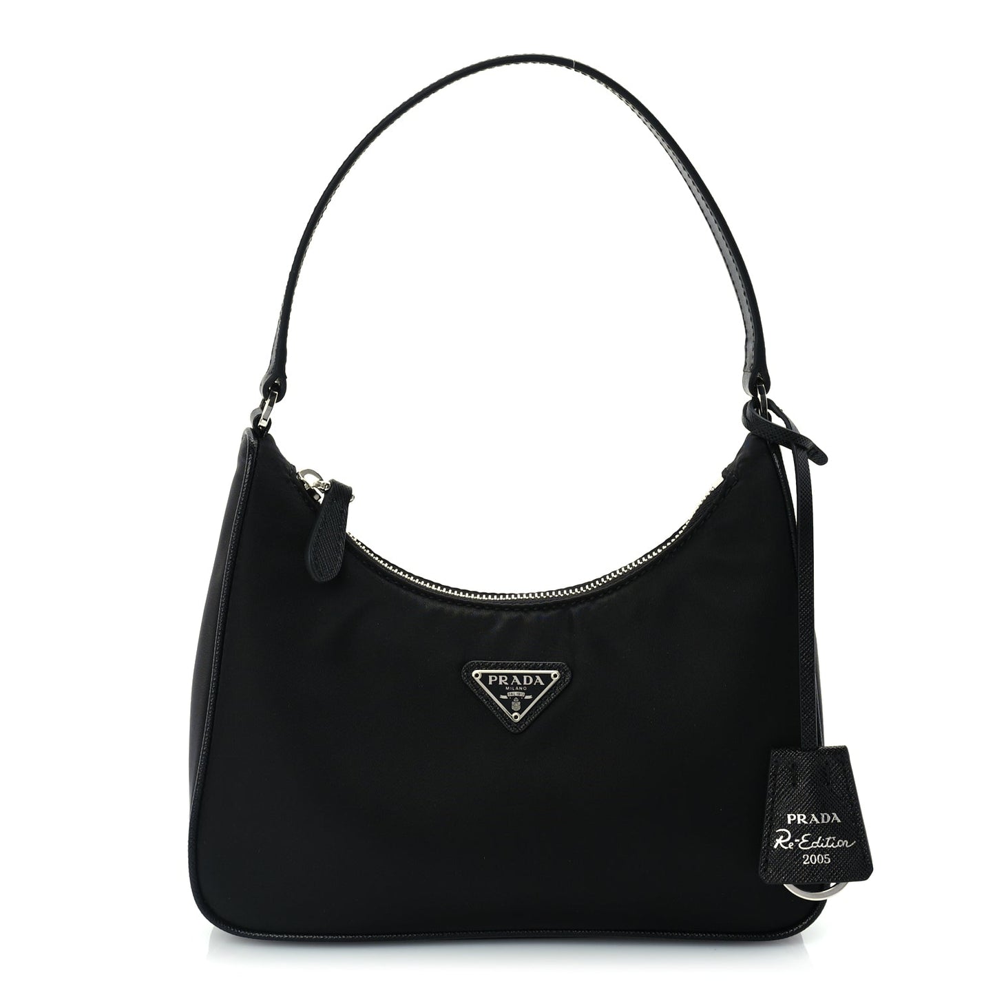 Prada Tessuto Nylon Saffiano Mini Re-Edition 2005 Bag Black
