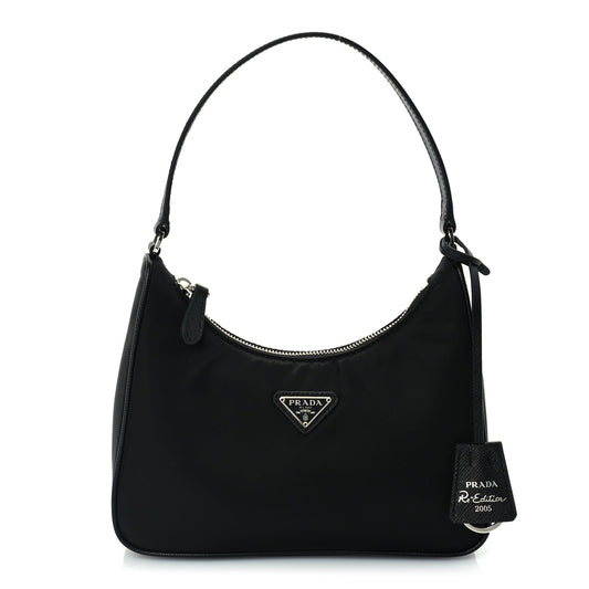 Prada Tessuto Nylon Saffiano Mini Re-Edition 2005 Bag Black