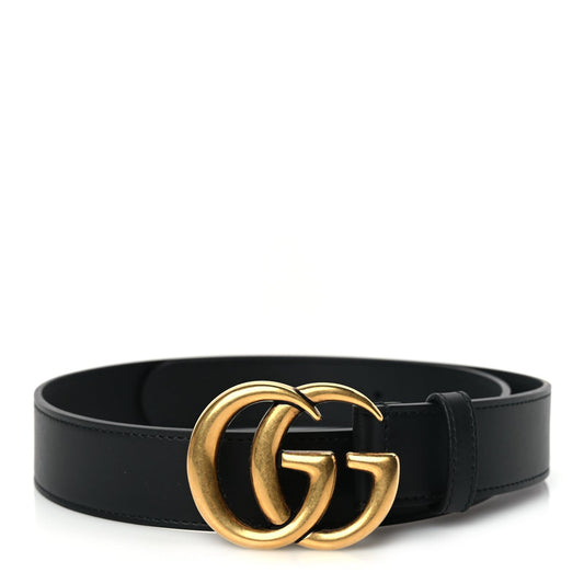 Gucci Calfskin Double G 30mm Belt 75 30  Black